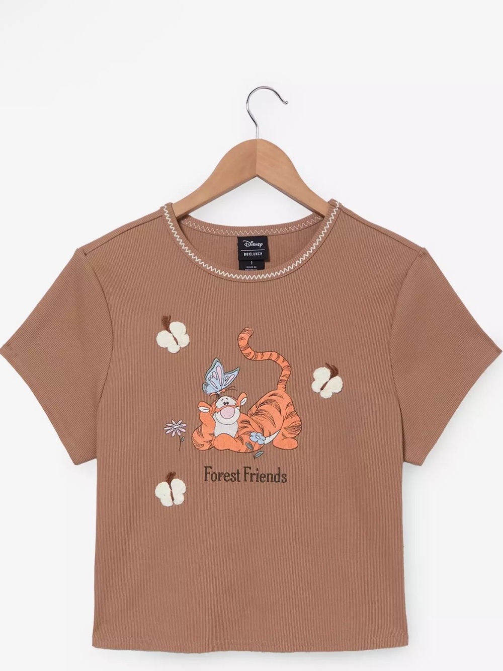 Disney Winnie the‎ Pooh Tigger Butterfly Women's 2X Ribbed Crop Top